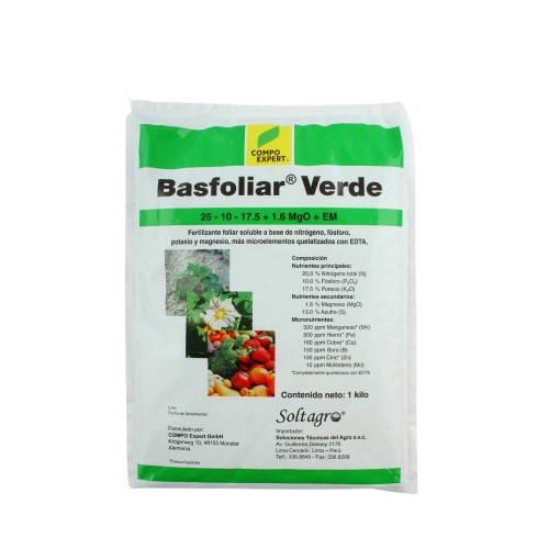 FERTILIZANTE FOLIAR NITROGENO - BASFOLIAR VERDE 1 KG