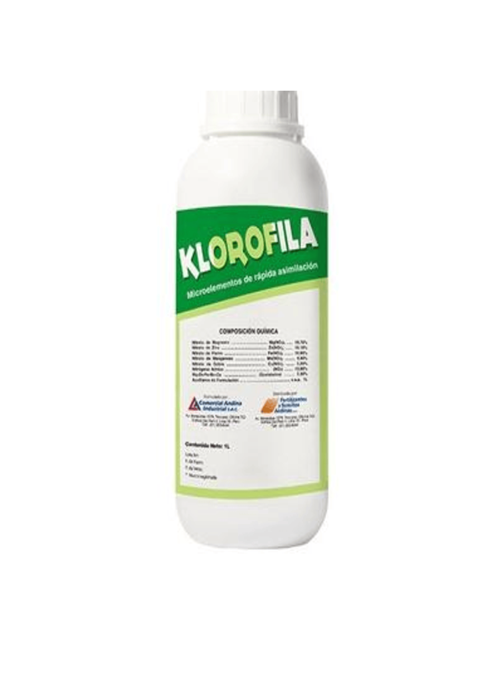 FERTILIZANTE FOLIAR MICROELEMENTOS - KLOROFILA 1 LT