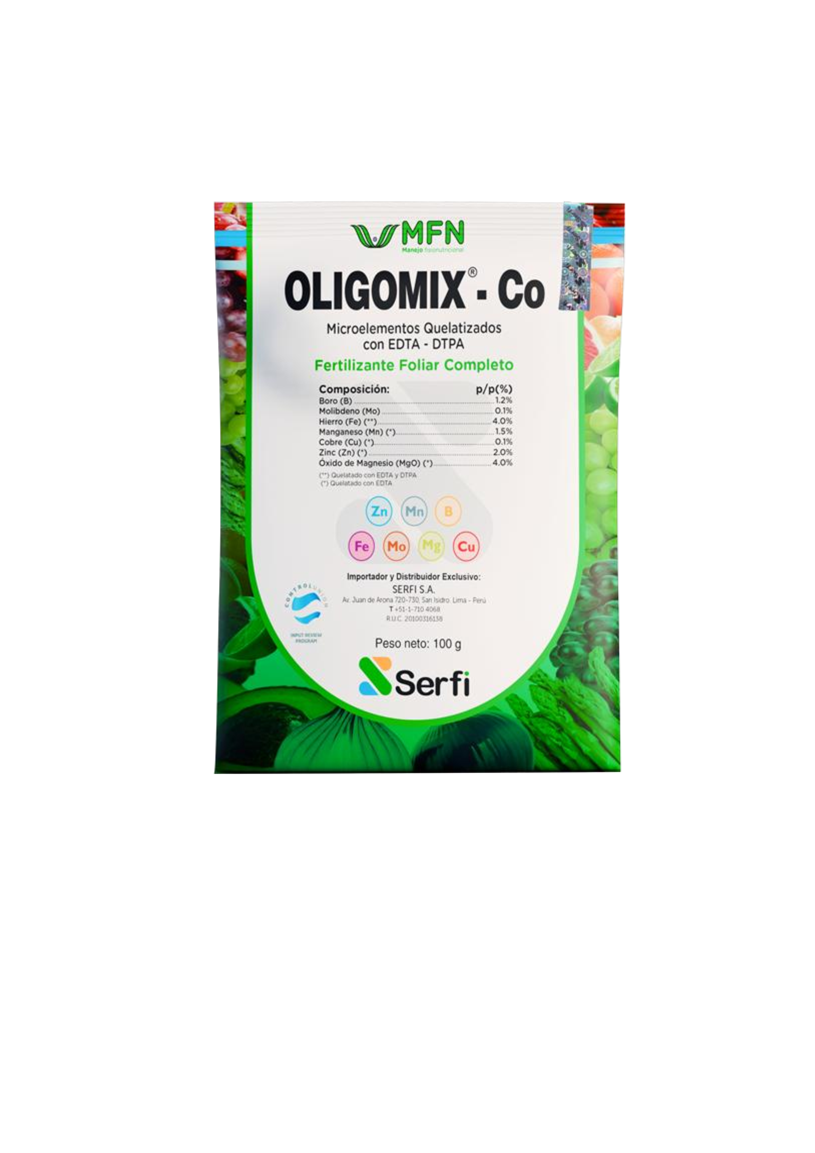 FERTILIZANTE FOLIAR MICROELEMENTOS - OLIGOMIX 100 GR