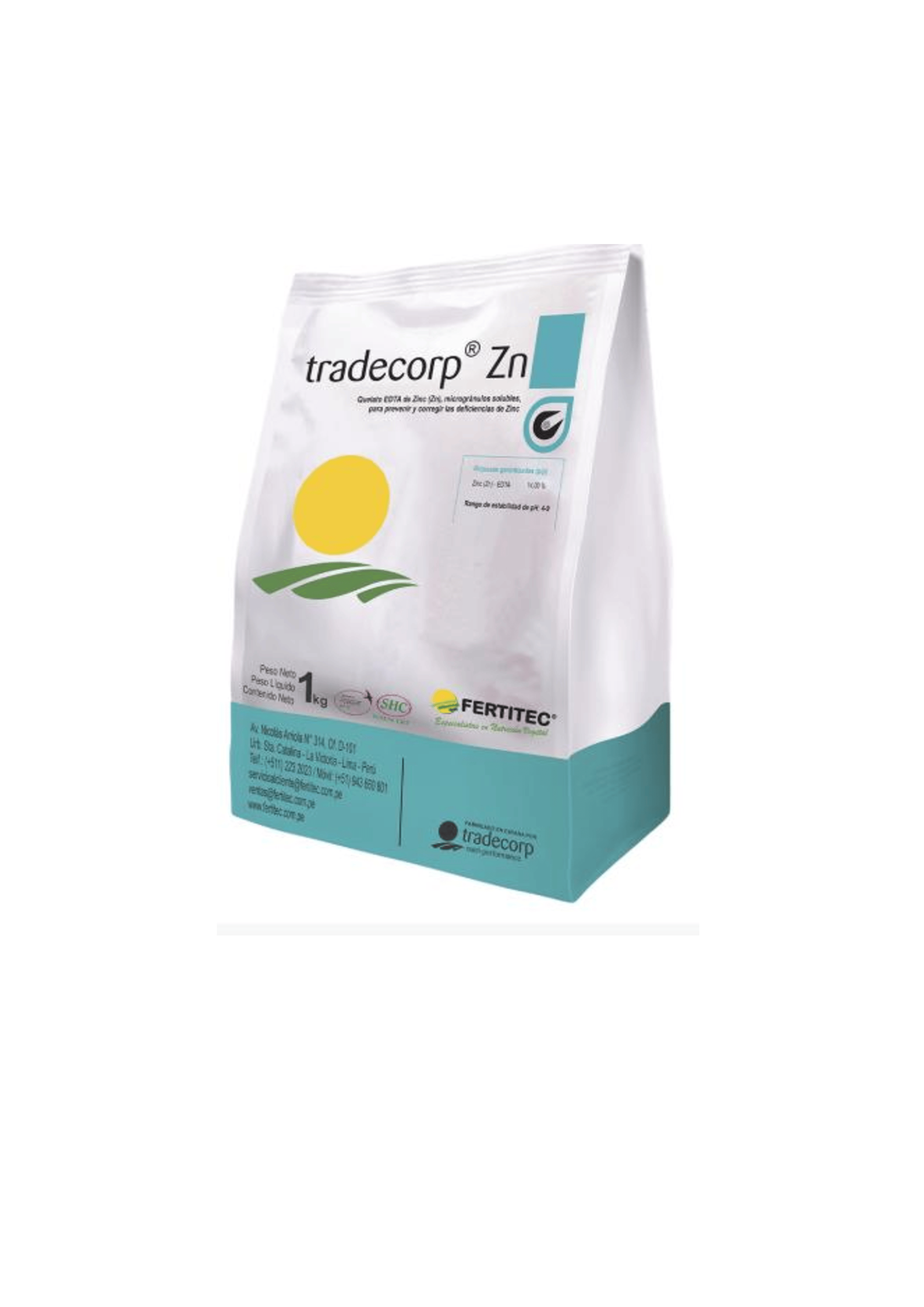 Fertilizante foliares Quelatizados  - TRADECORP ZIN (Zn)  1 KG