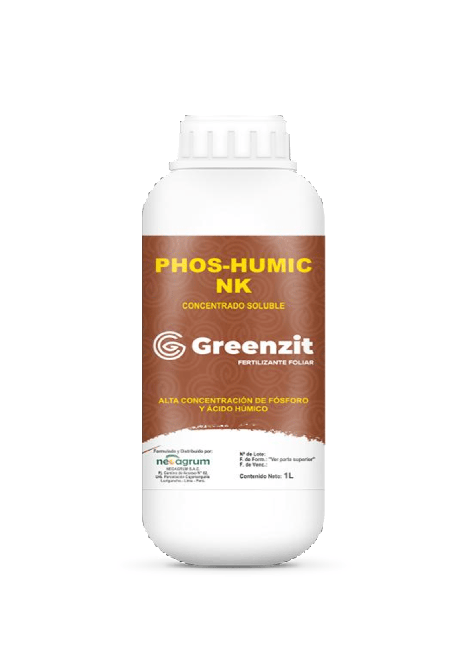 FERTILIZANTE FOLIAR FOSFORO - GREENZIT PHOS HUMIC 1 LT